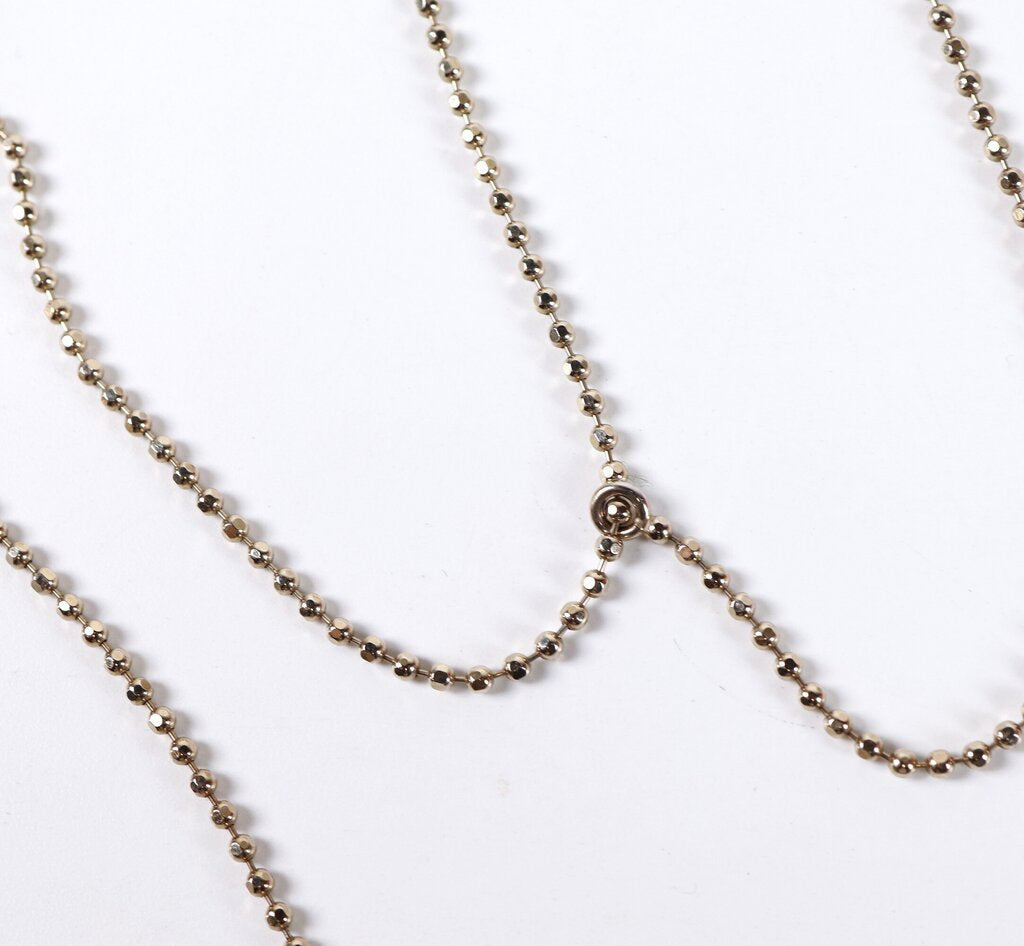 Gold Tone Plating over Sterling Textured Pendant Lariat