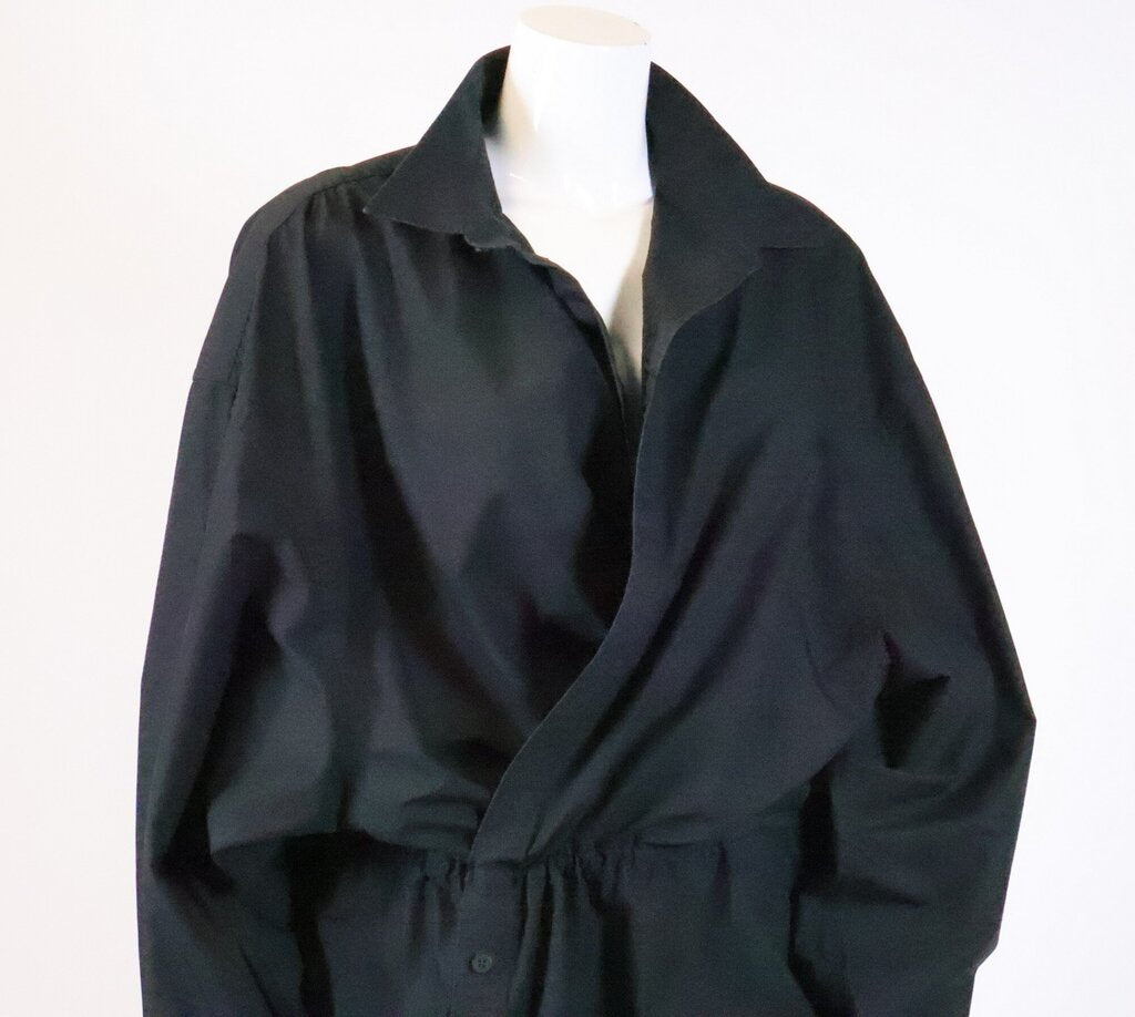 Black Asymmetric Poplin Tunic (M)
