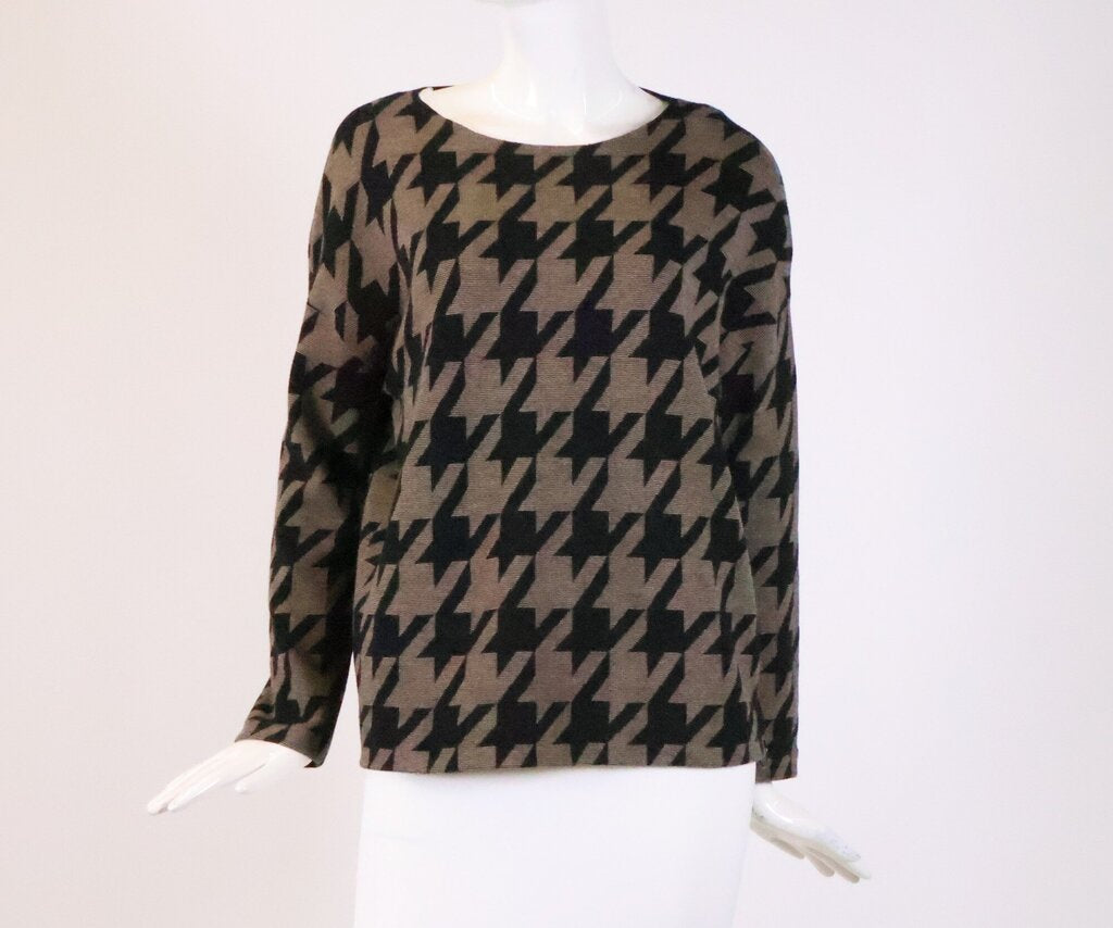 Tan and Black Houndstooth Sweater (S)
