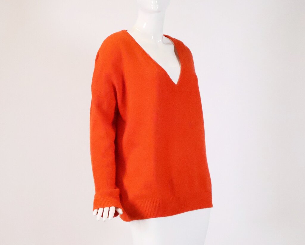 Bright Orange V-Neck Sweater (M)