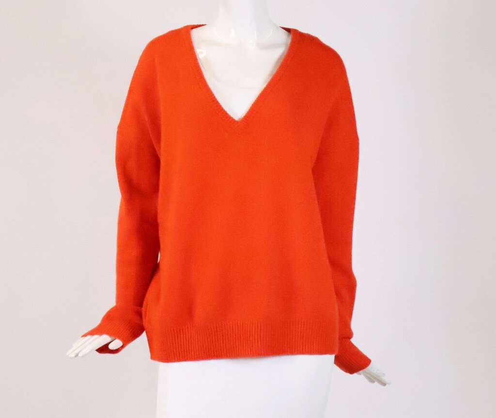 Bright Orange V-Neck Sweater (M)