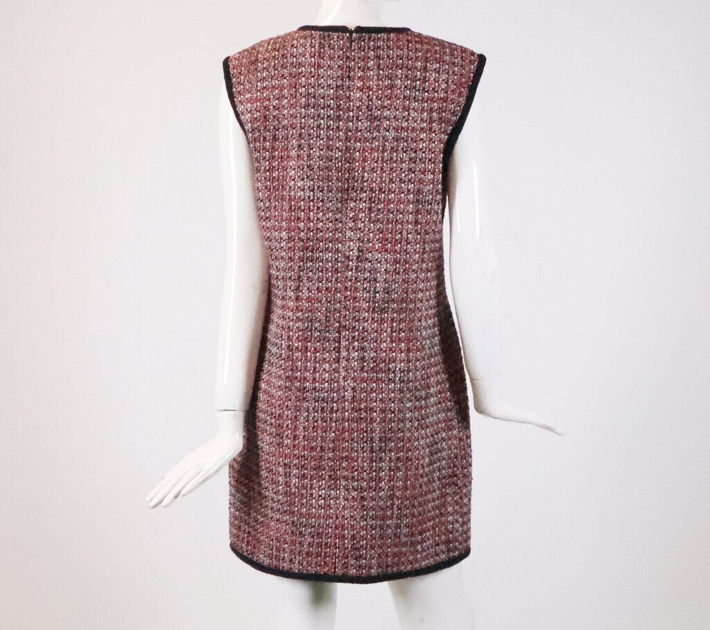 Red and Navy Tweed 'Ravena' Dress (M)