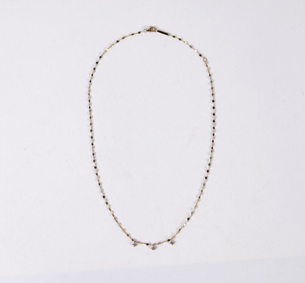 14K and Diamond Trio on Confetti Chain