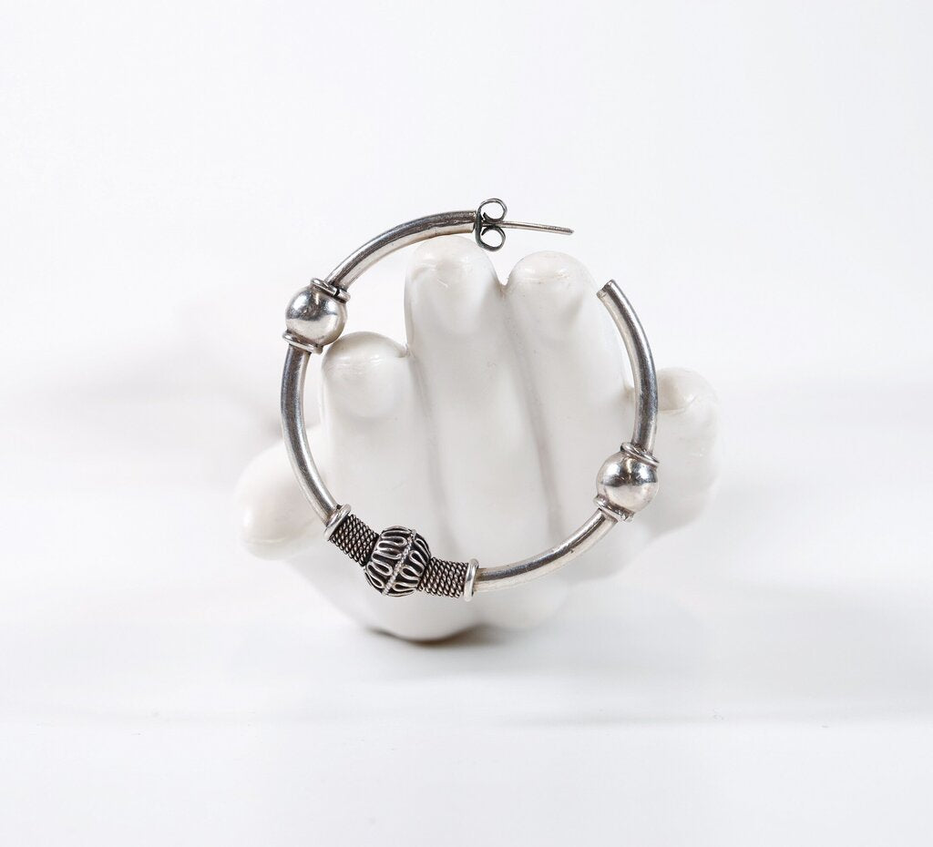 Sterling Balinese Oversize Hoops