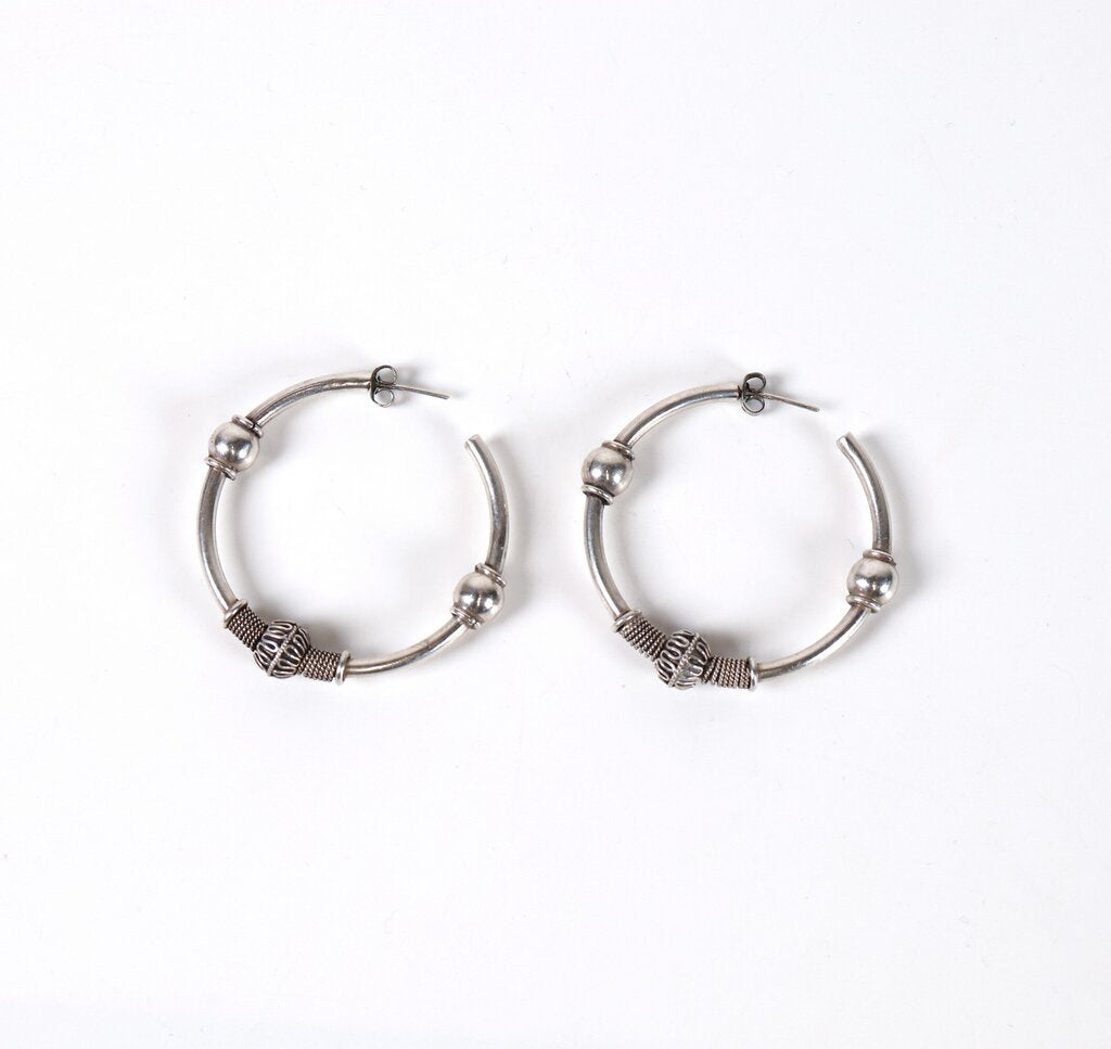 Sterling Balinese Oversize Hoops