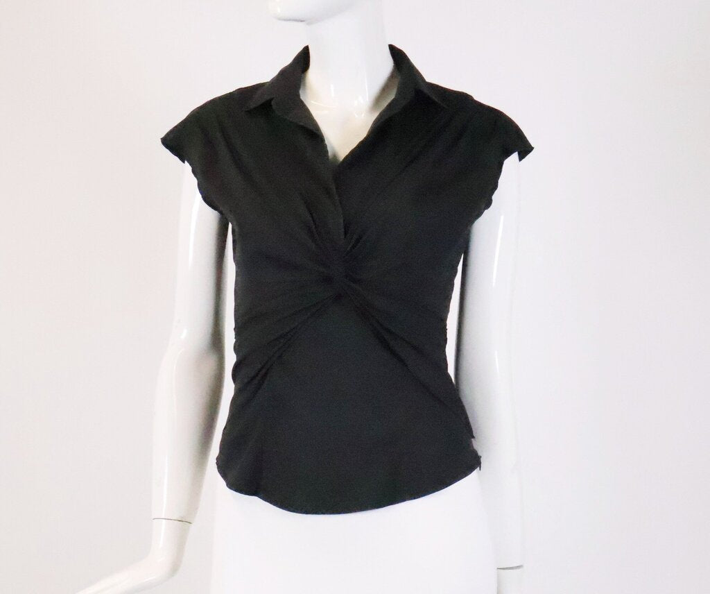 Black Knot Front Collared Shirt (S)