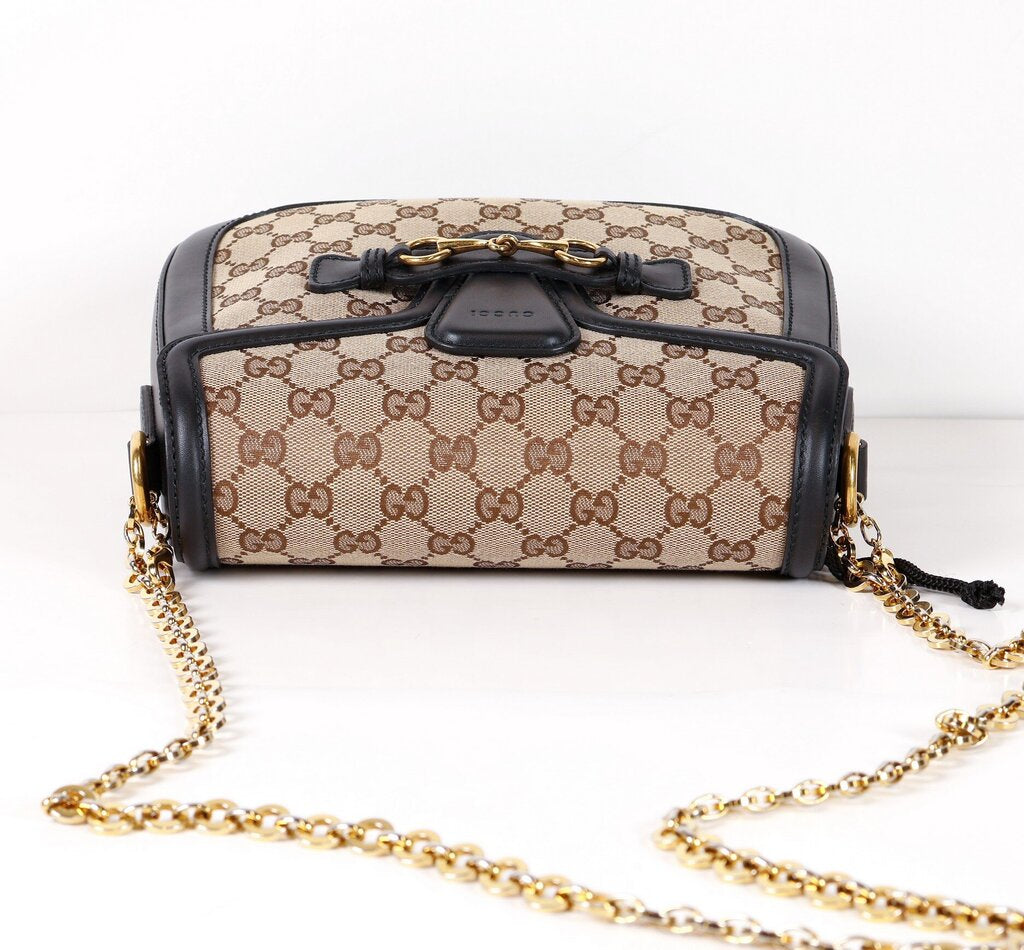 Monogram Canvas with Black Leather Lady Web Bag