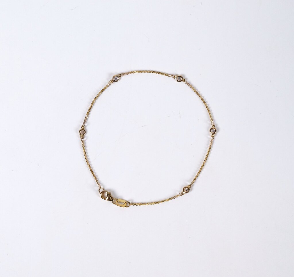 14K and Diamond Station Bracelet