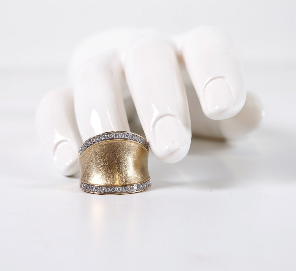 14K diamond tapered cigar band ring (7)