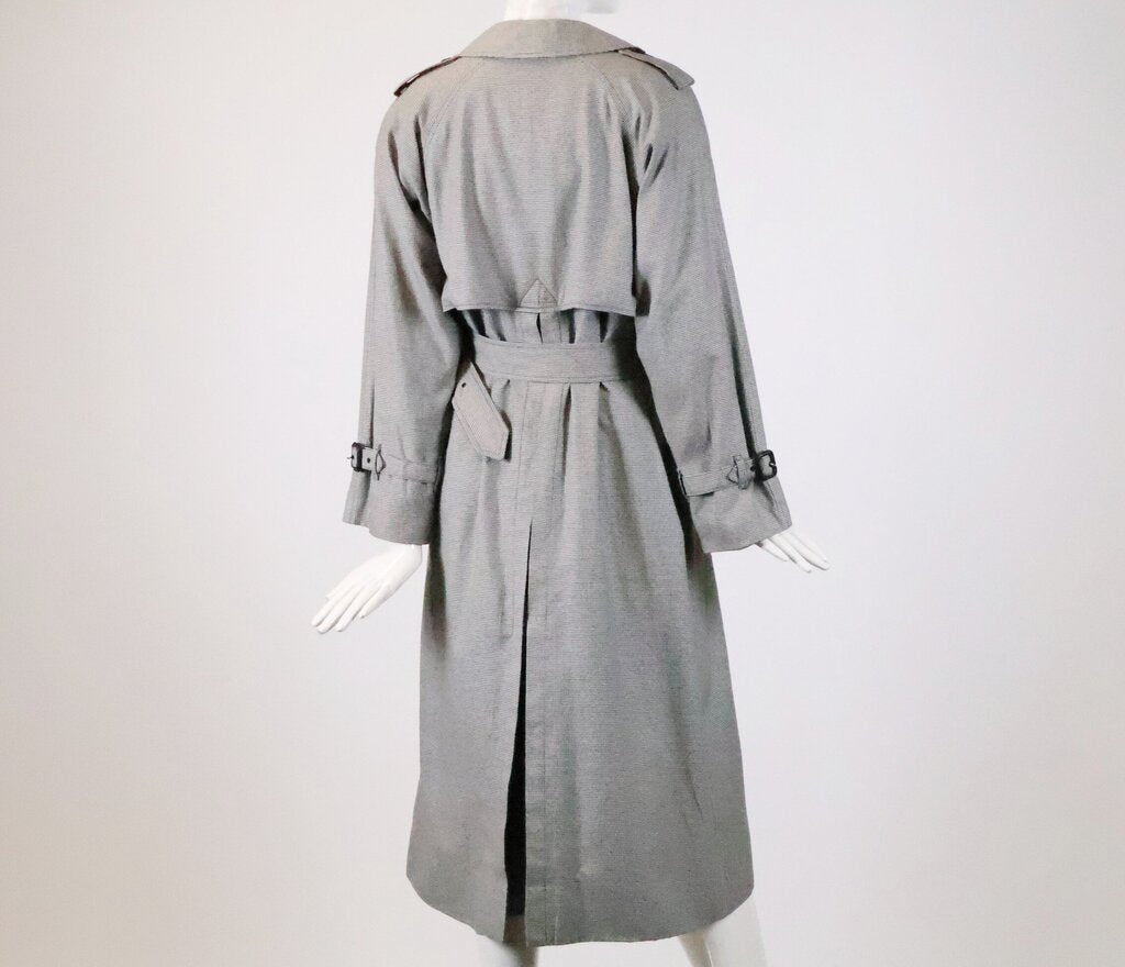 Black and White Houndstooth Trench Coat (S)