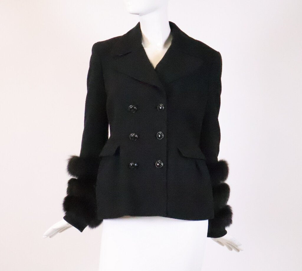 Black Fur Sleeve Jacket (M)