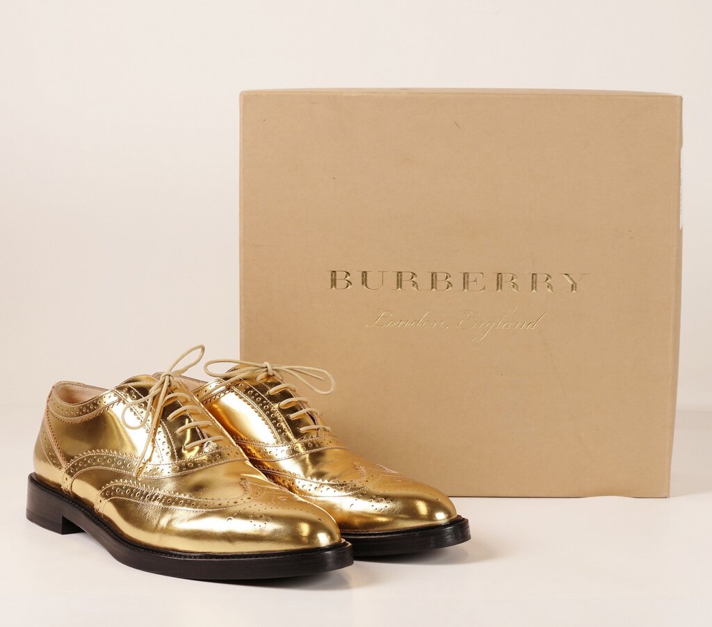 Gold Metallic Leather Oxfords (10)
