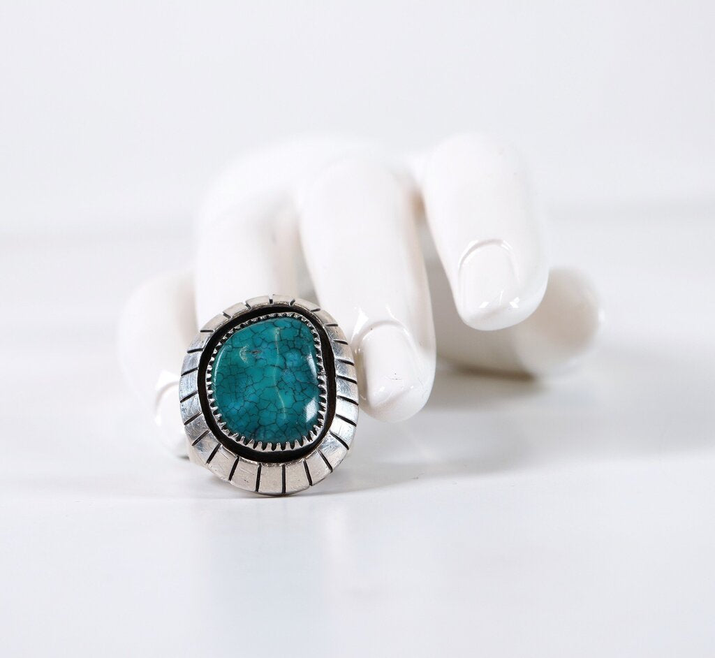 Sterling and Turquoise Ring (10.5)