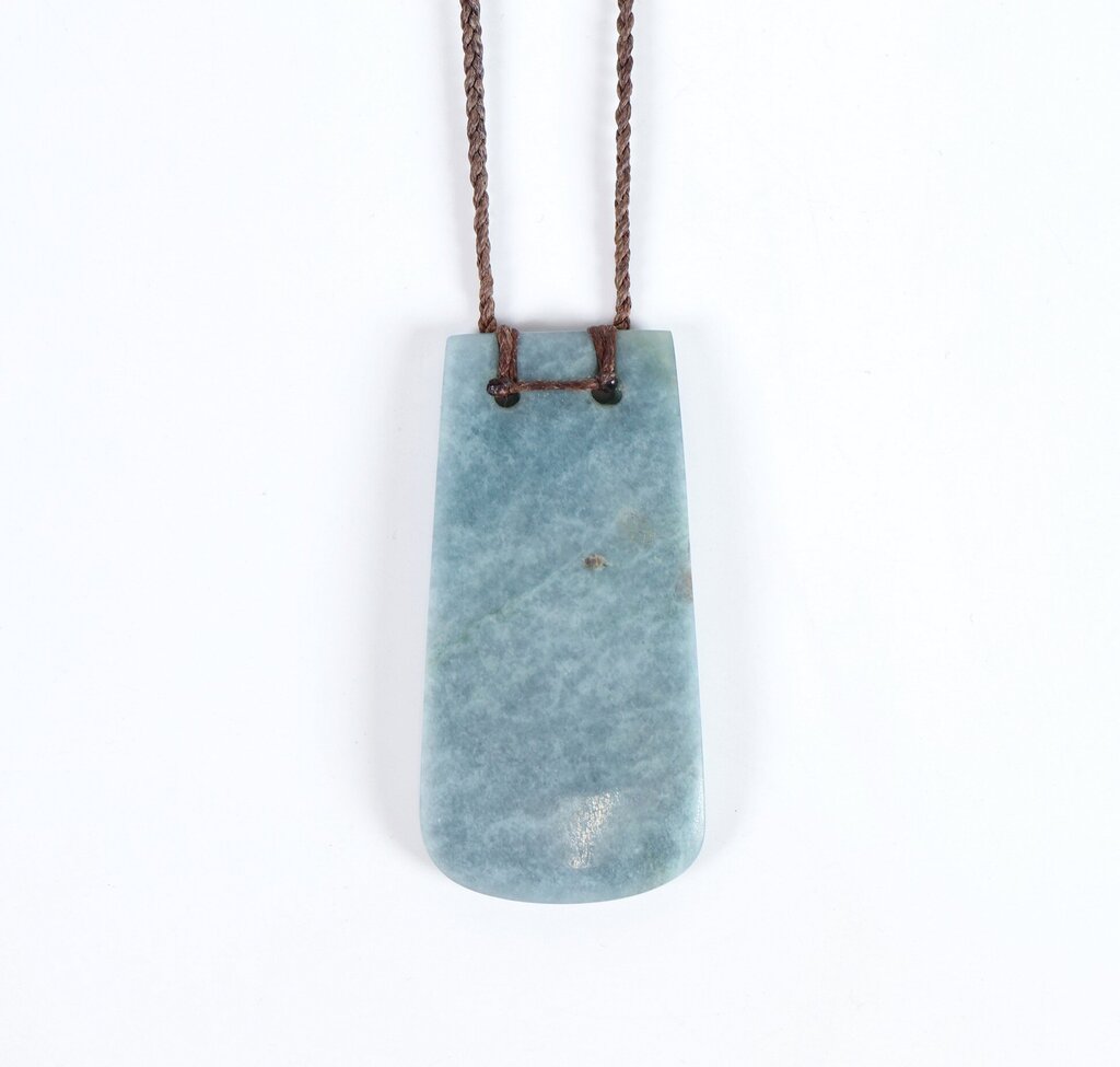 Jade and Waxed Cotton Pendant
