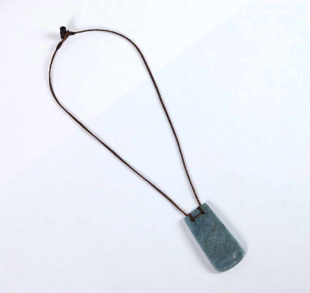 Jade and Waxed Cotton Pendant