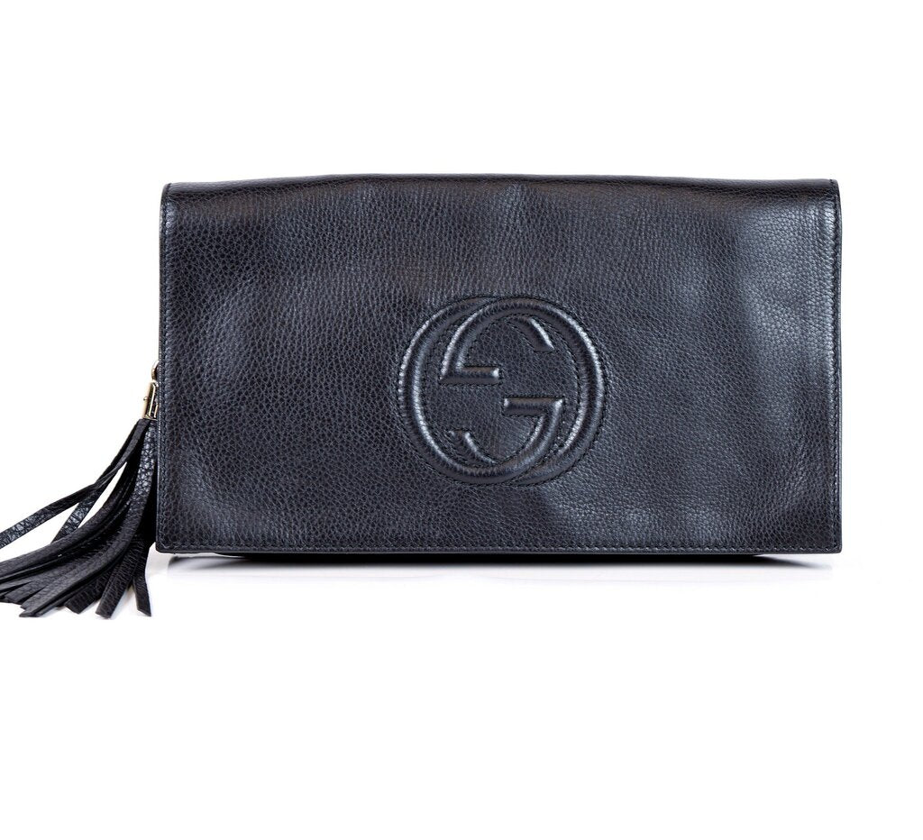 Black Soho Clutch with Tassel