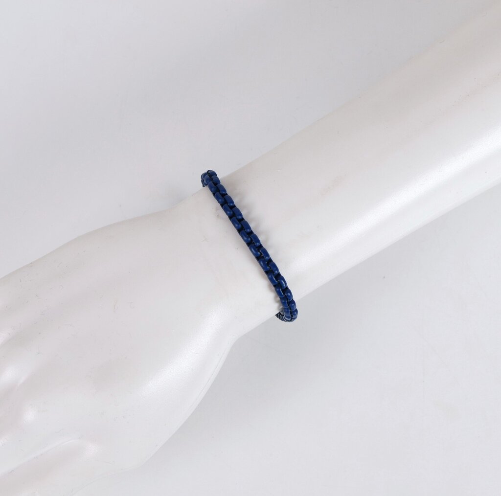Sterling and Enamel Box Chain Bracelet (L)