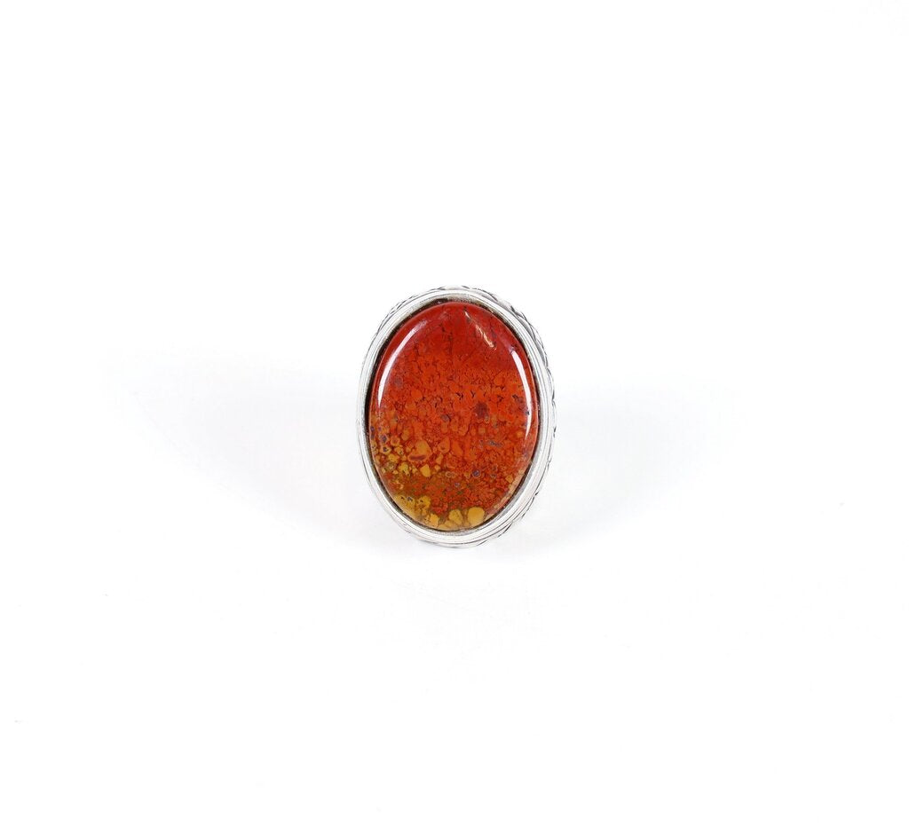 Sterling and Jasper Ring (6.75)