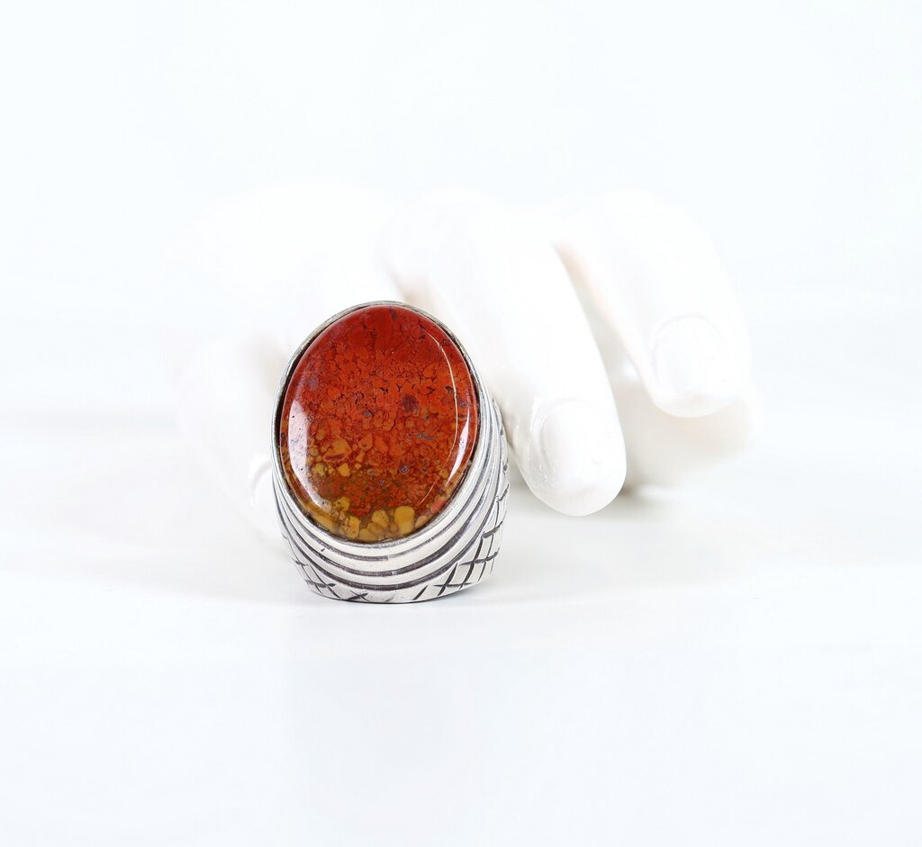 Sterling and Jasper Ring (6.75)