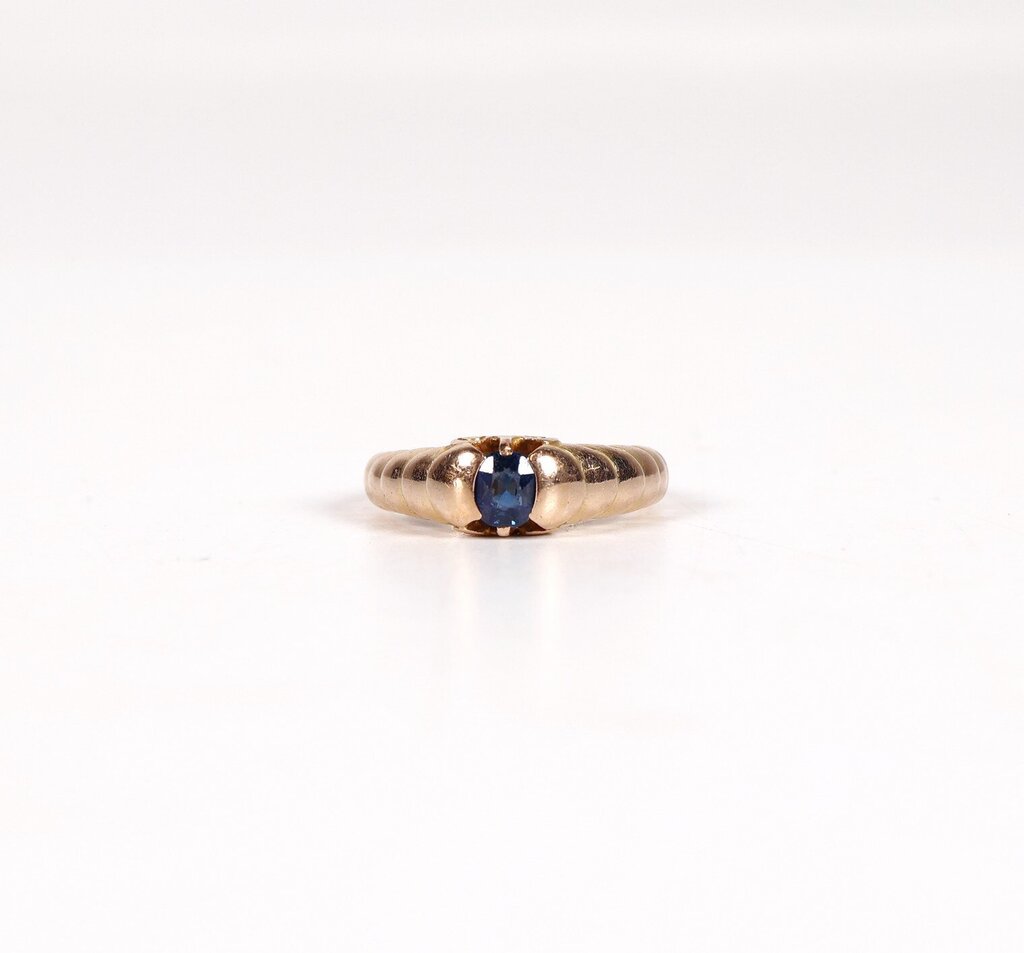 1890s Era 17/18K Gold and Sapphire Ring (5.75)