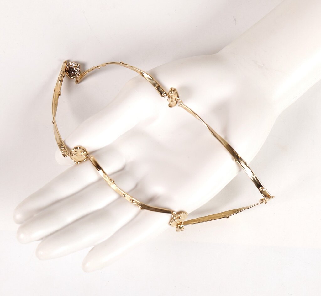 14K Gold Organic Collar Necklace