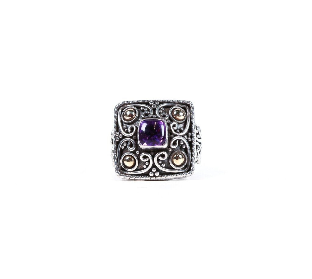 Sterling 18K and Amethyst Ring (5.5)