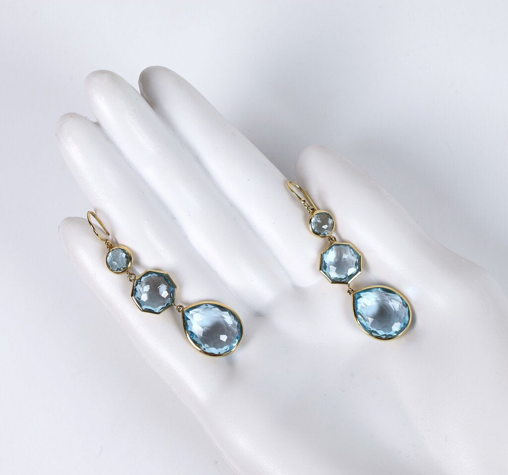18K and Blue Topaz 'Small Crazy 8s' Earrings