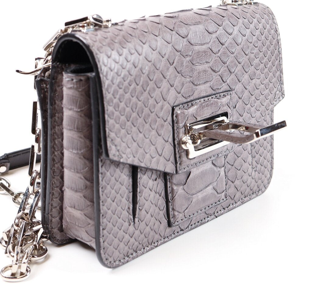 Grey 'Hava' Snake Skin Crossbody Bag