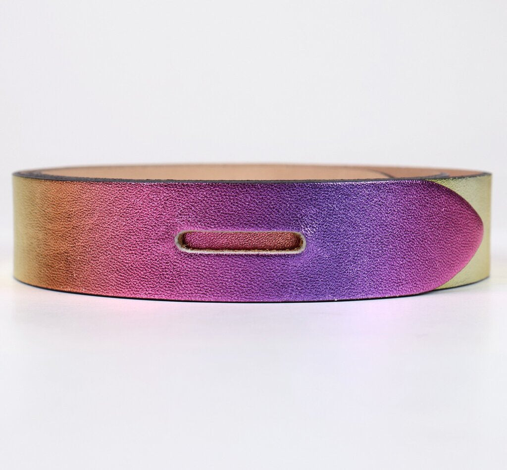 (S) pink/yellow metallic belt