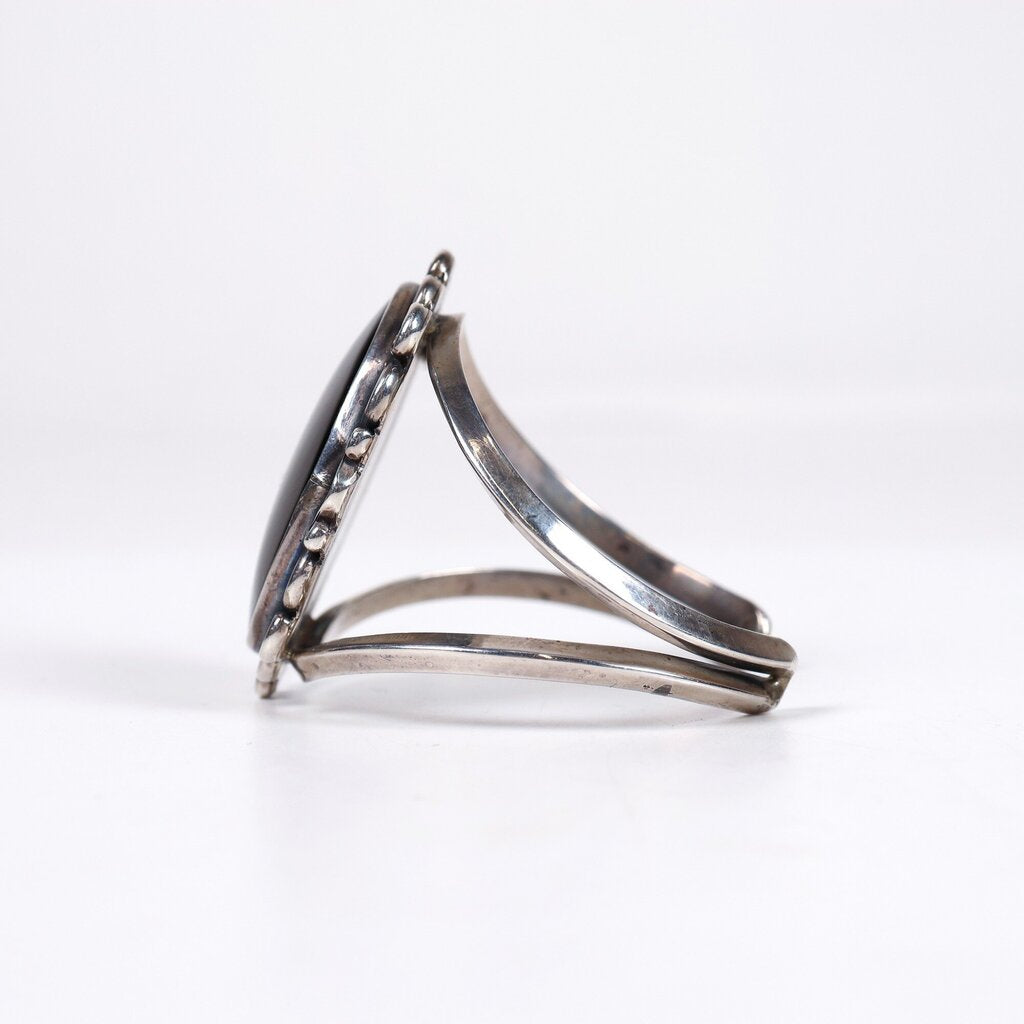 Silver and Onyx Cuff