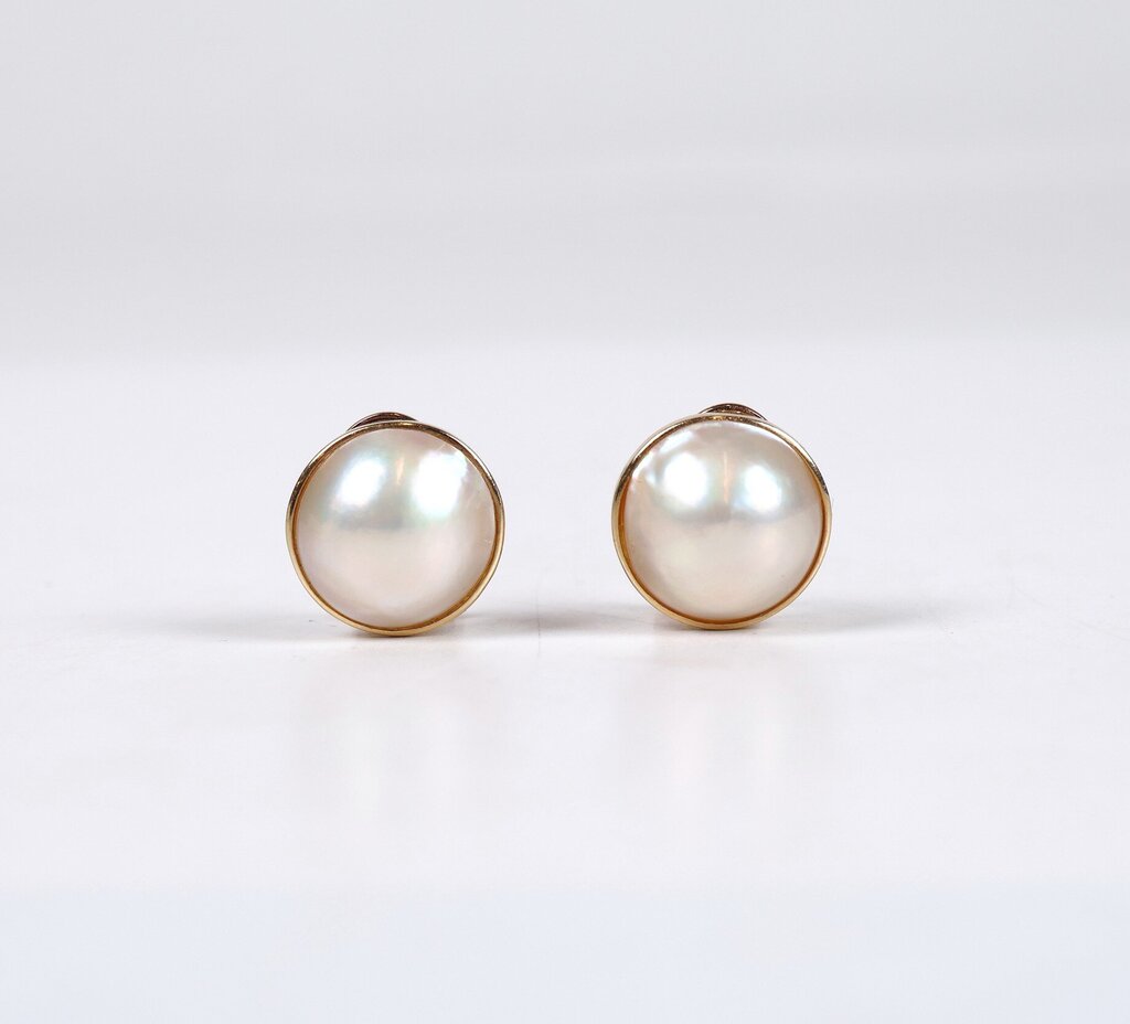 14K and Pearl Omega Clip Earring