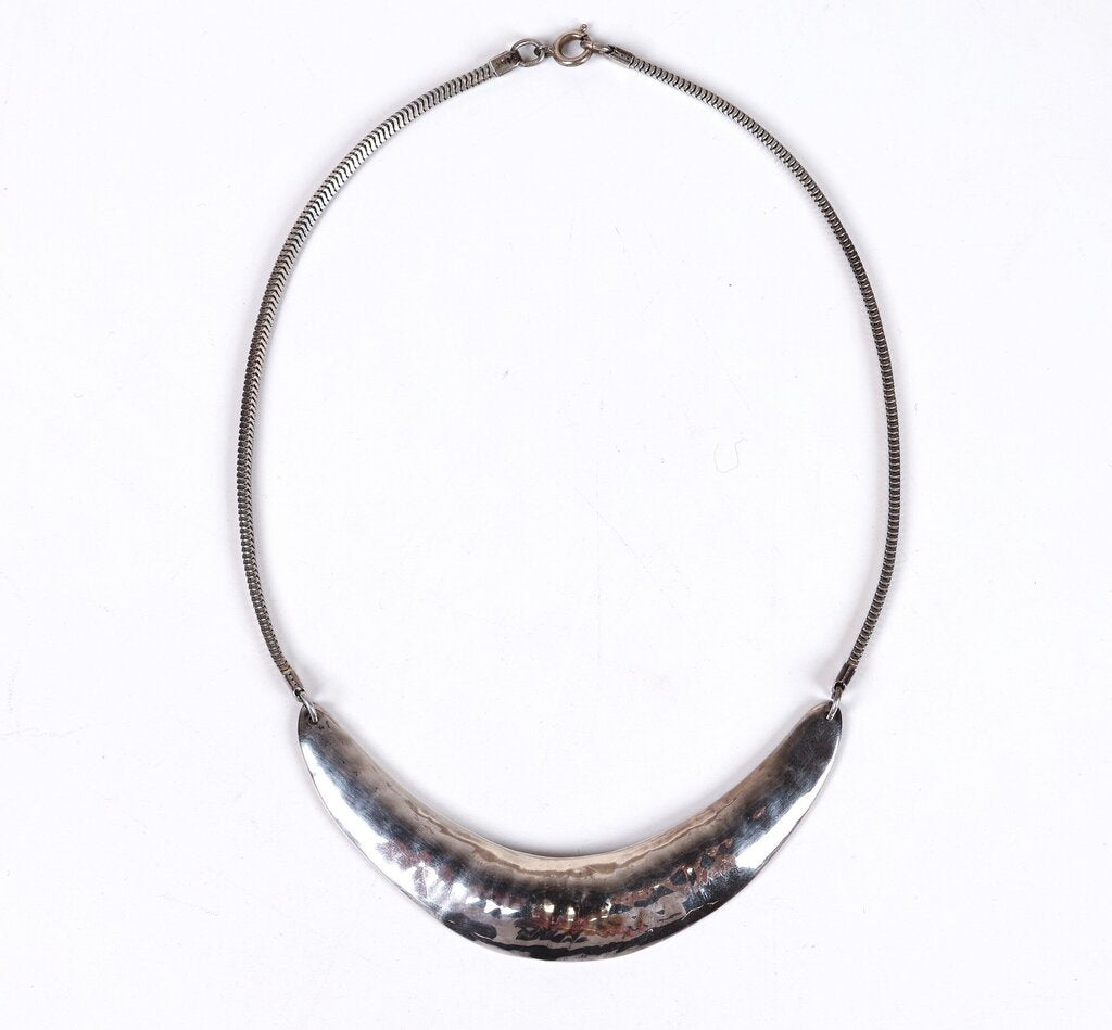Sterling Curved Bar Pendant