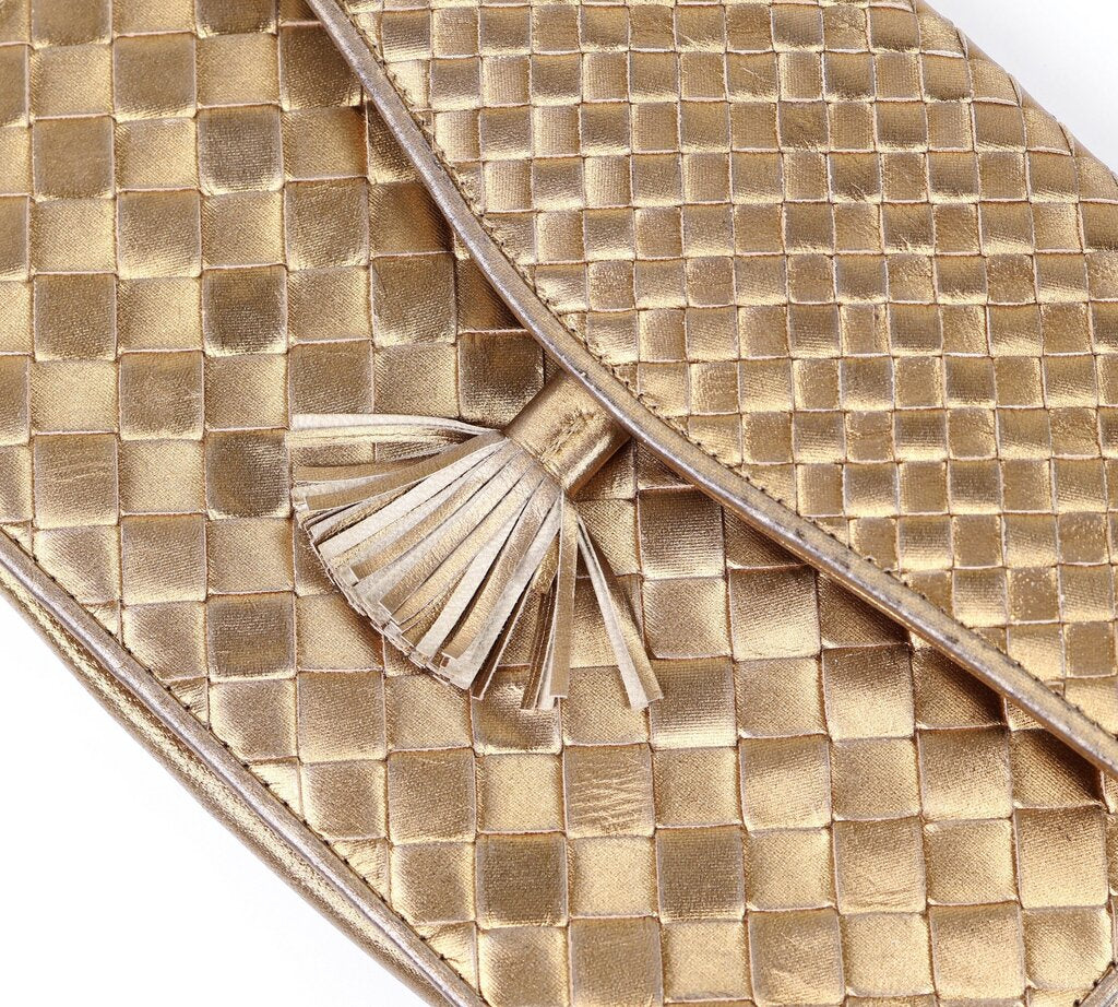 Gold Small Crossbody with Tassel