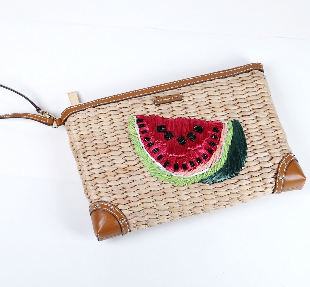 Raffia Watermelon 'Malibu' clutch