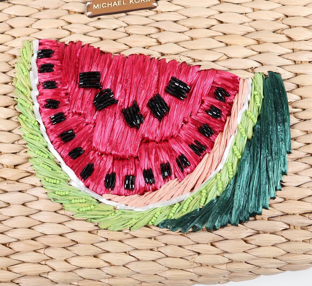 Raffia Watermelon 'Malibu' clutch