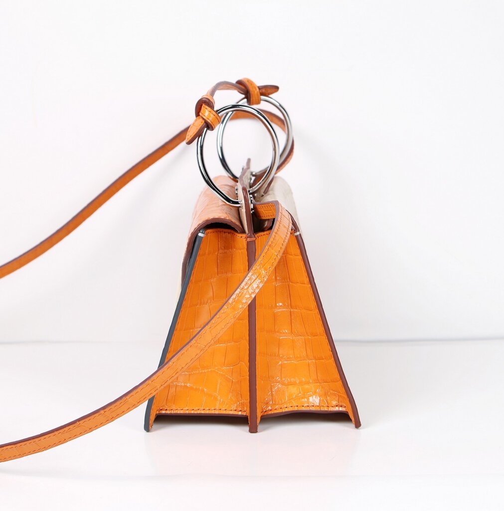 Orange/White Mini 'Phoebe' Bag