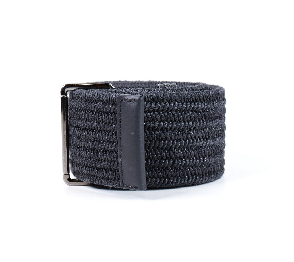 (M) Black Braided Thick Belt