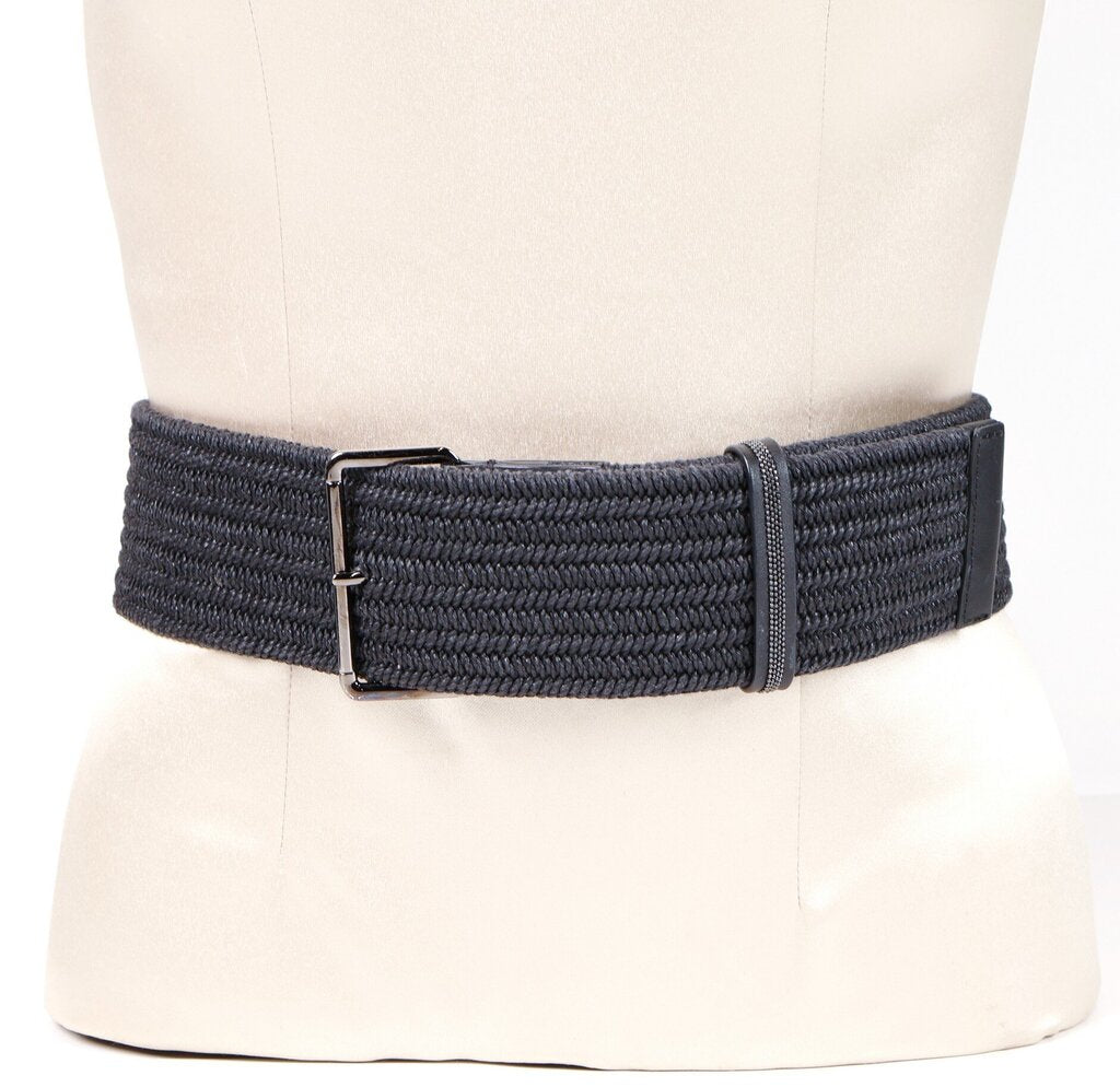 (M) Black Braided Thick Belt