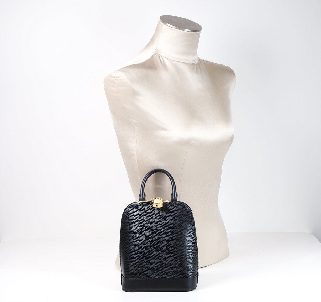 Black Epi Leather Alma Backpack
