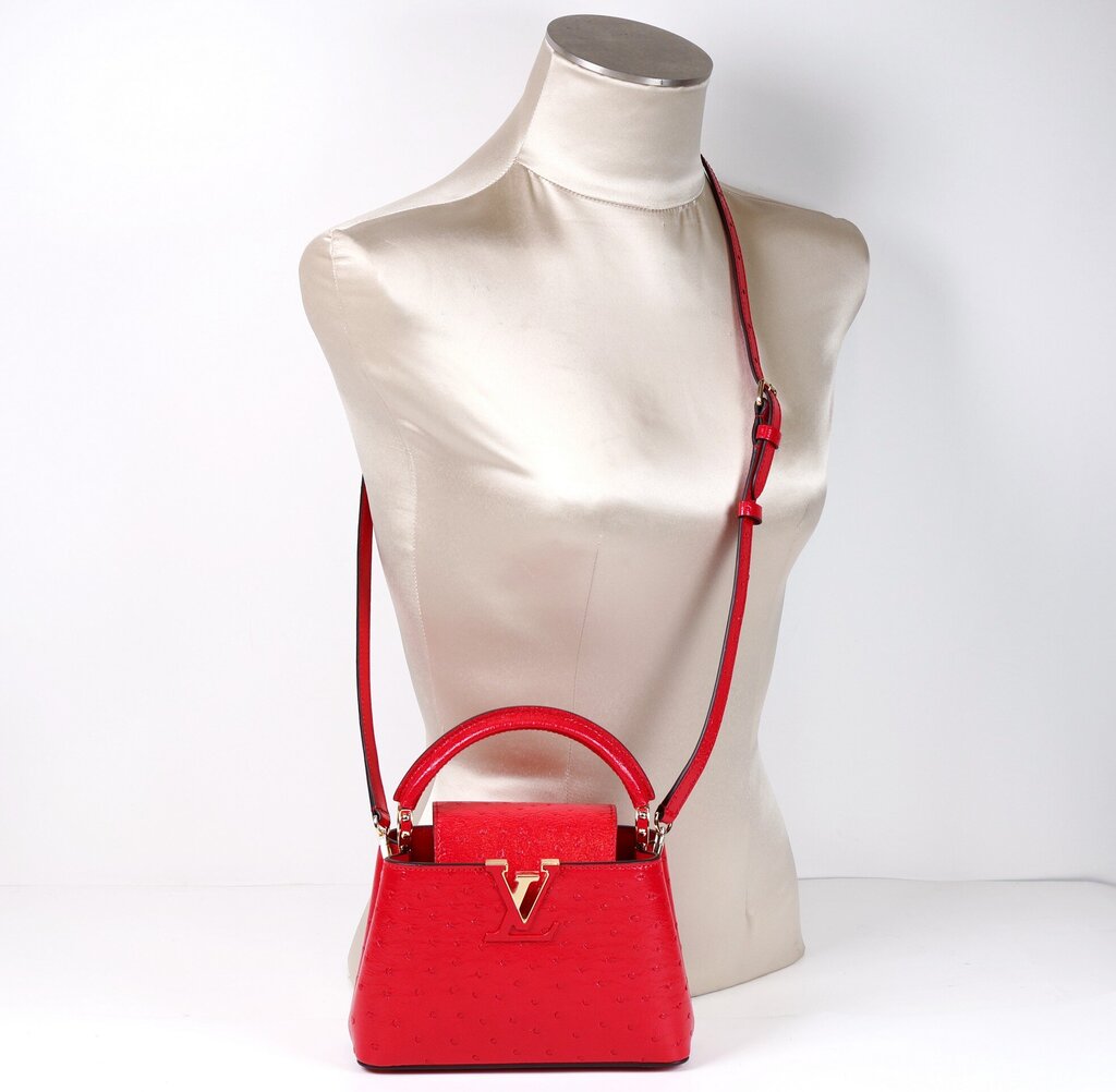 Red Ostrich Mini Capucine