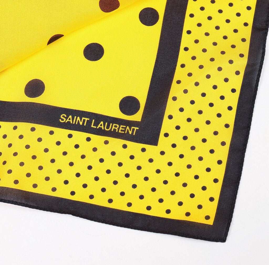 Yellow with Black Dots silk scarf