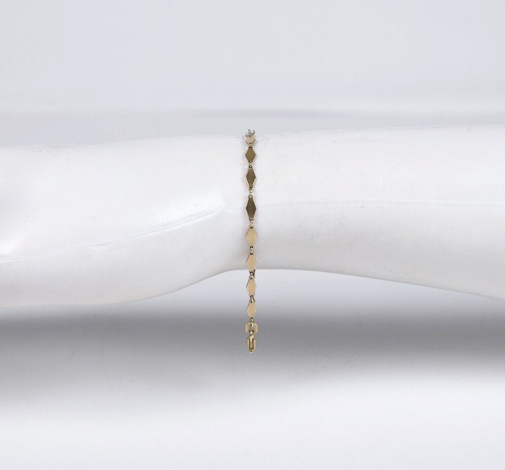 14K Gold Diamond Shaped Links Bracelet