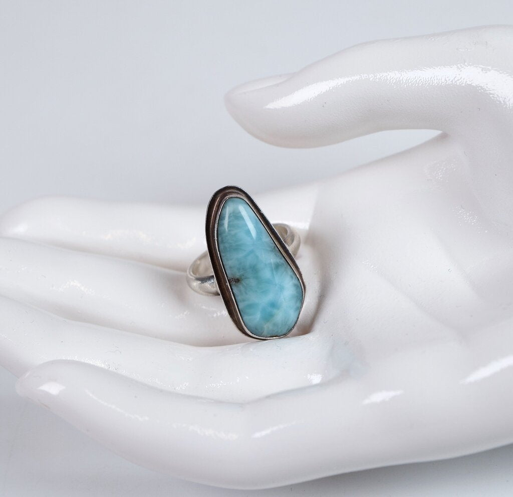 Sterling and Larimar Ring (9.5)