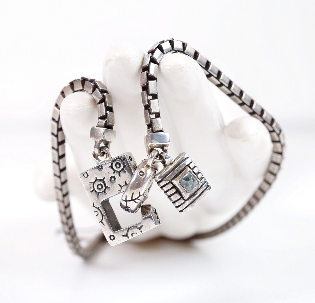 Sterling Front Closure Necklace with Quartz Drop