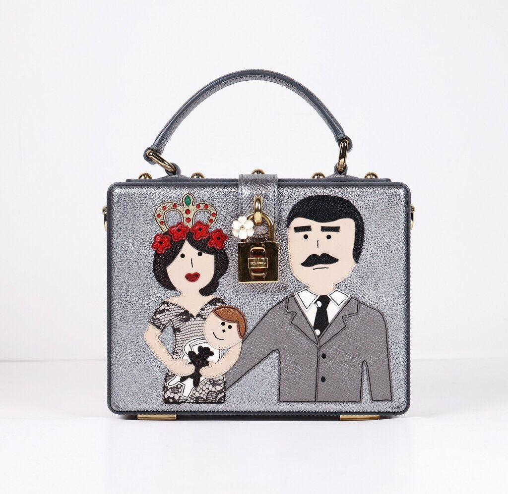 Sicilian Family Metallic Calfskin Crossbody Bag