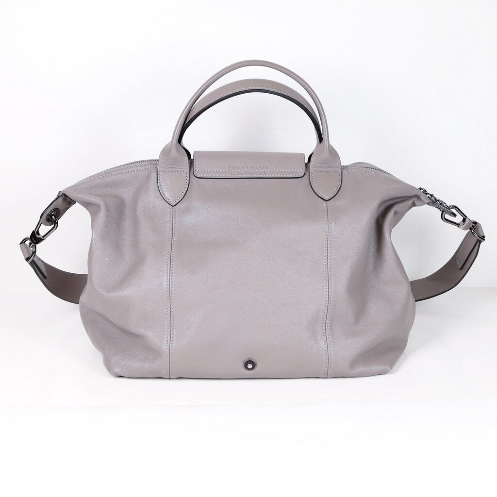 Grey Leather 'Le Pliage Cuir' Tote