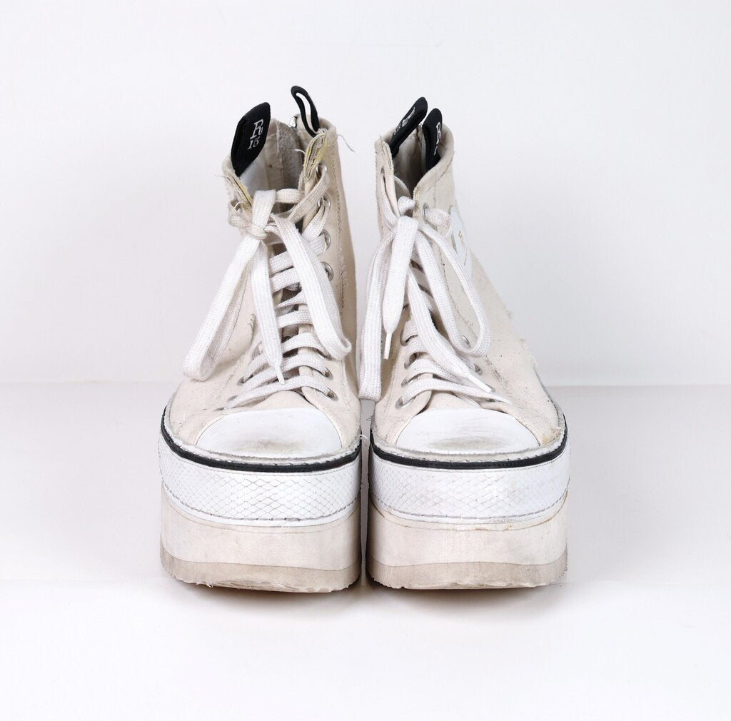 (10) off-white distressed platform high sneakers
