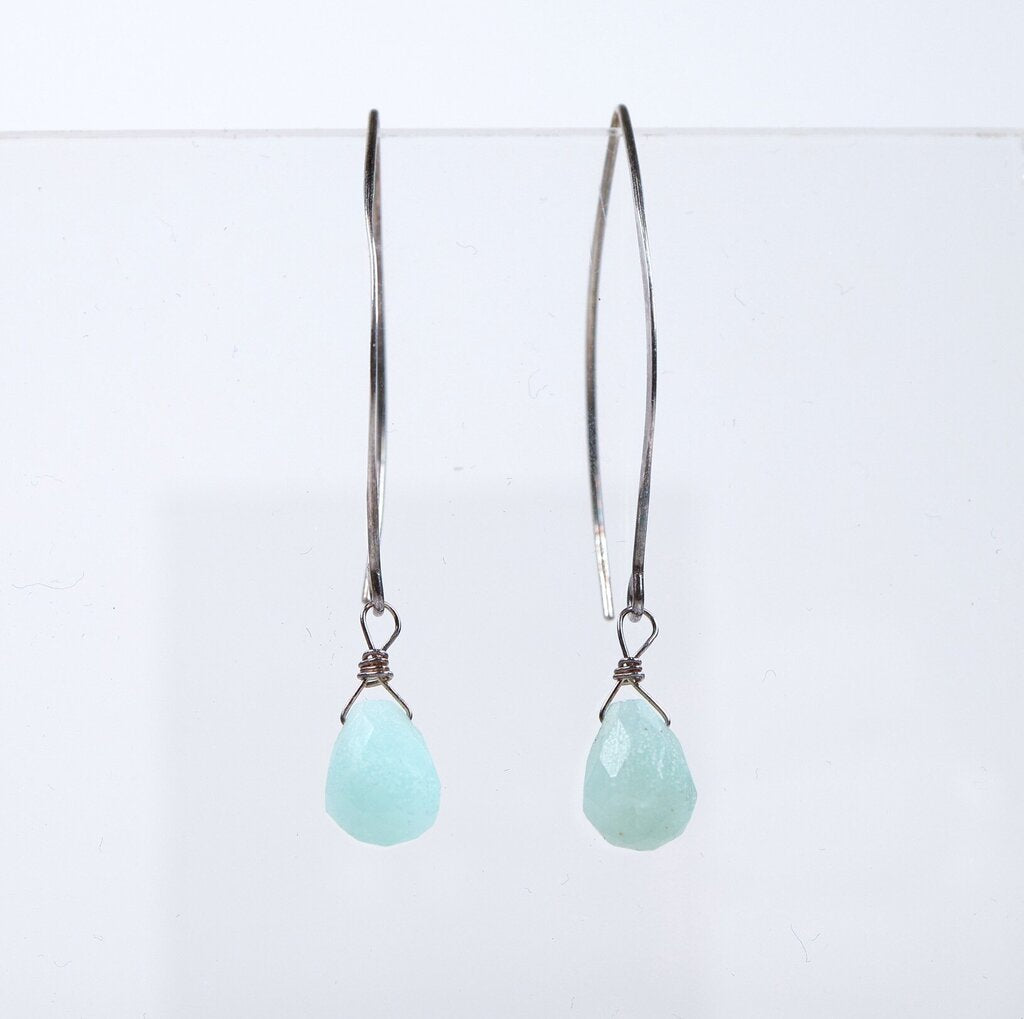 Sterling and Chrysophrase Earrings