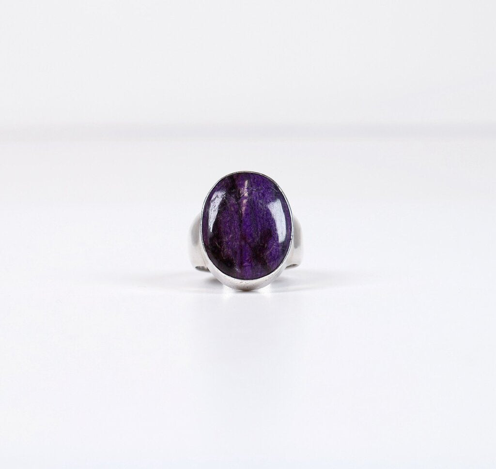 Sterling and Charoite Ring (8.5)