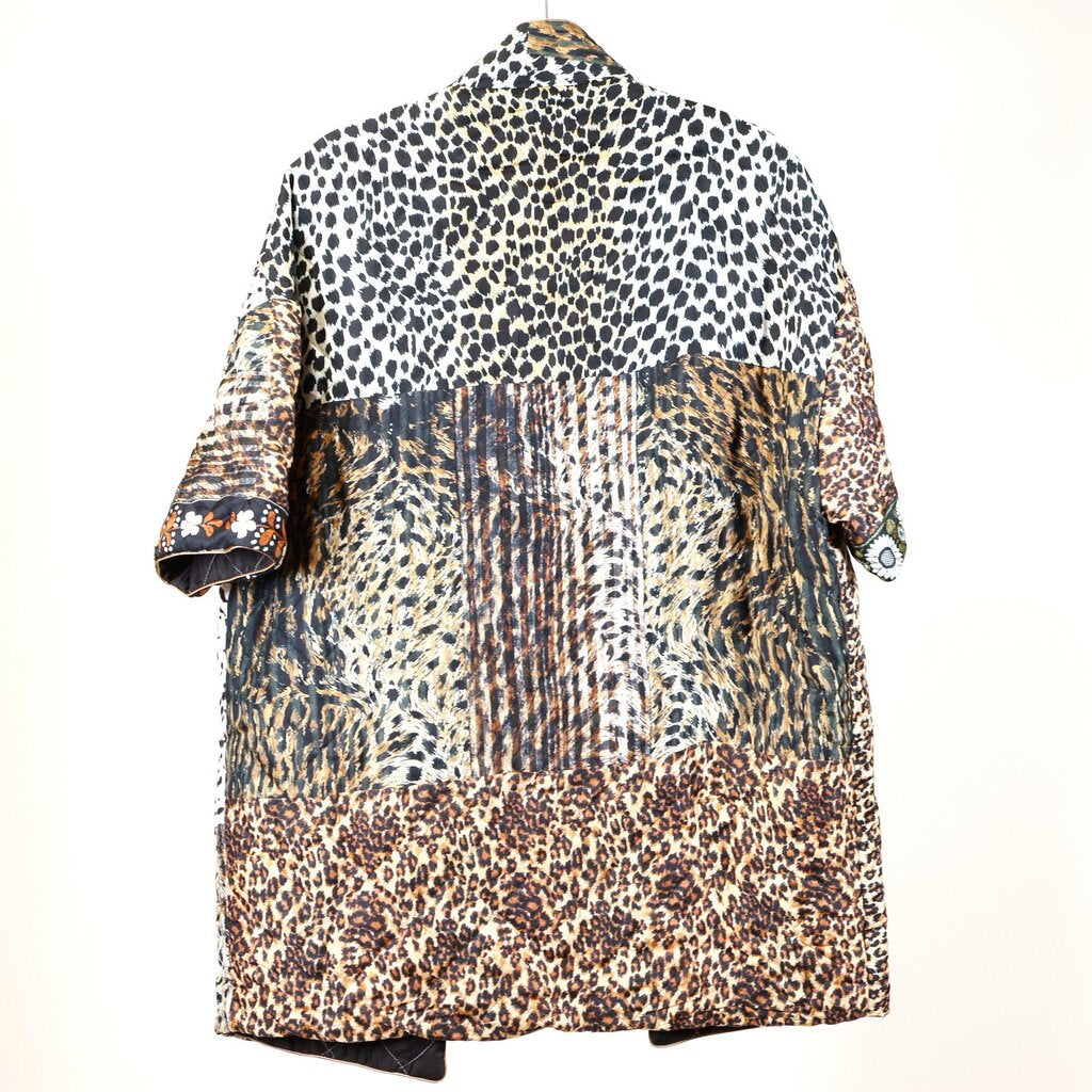 Reversible Leopard/Black Quilted Jacket (S)
